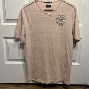 RA-RE Rag Recycle T-shirt Pink With Writing Size Large Art To Wear Men’s Shirt